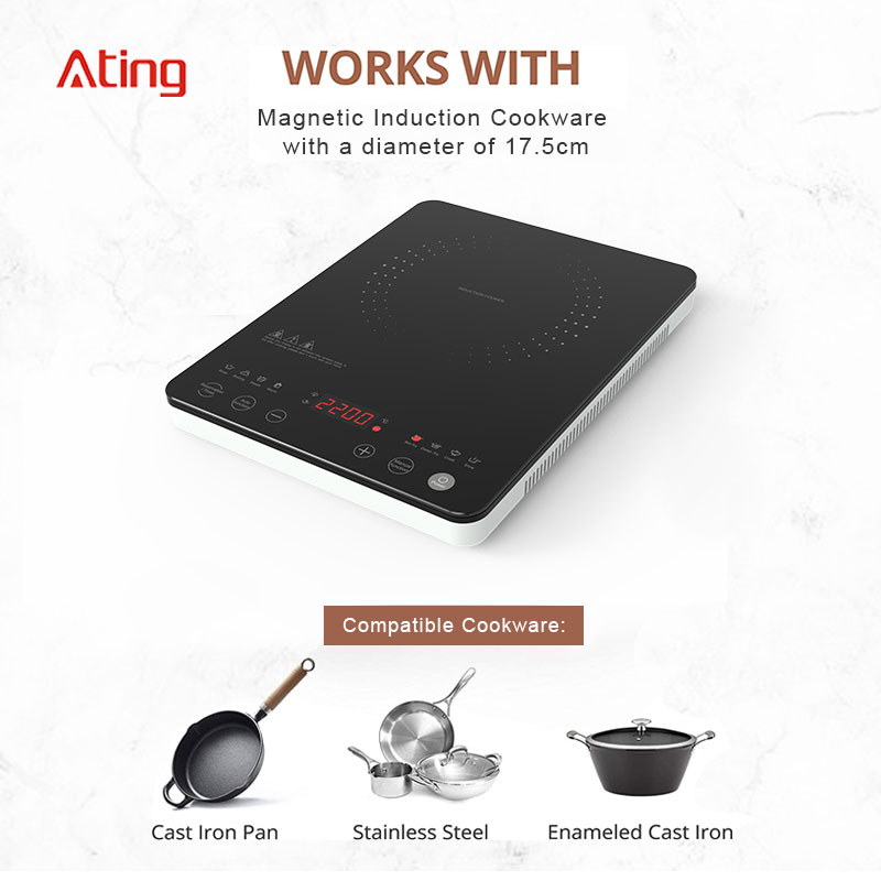 IH-CB22H, 2200W Induction cooktop, full touch sreen with colorful panel induction hob