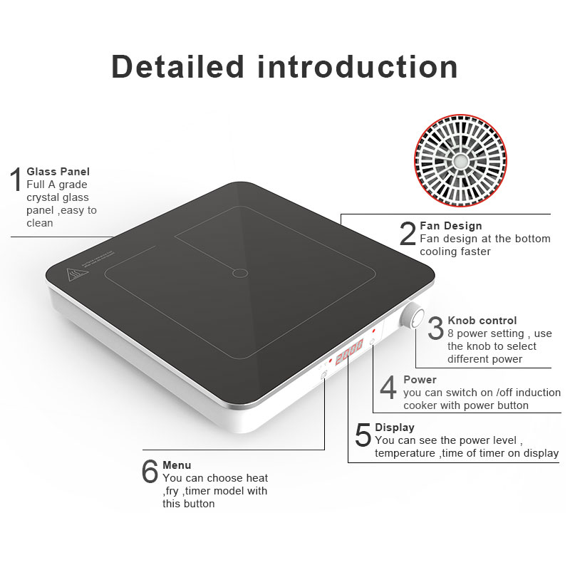 IH-S20M-SM,2000W induction cooker, touch and knob control induction hob
