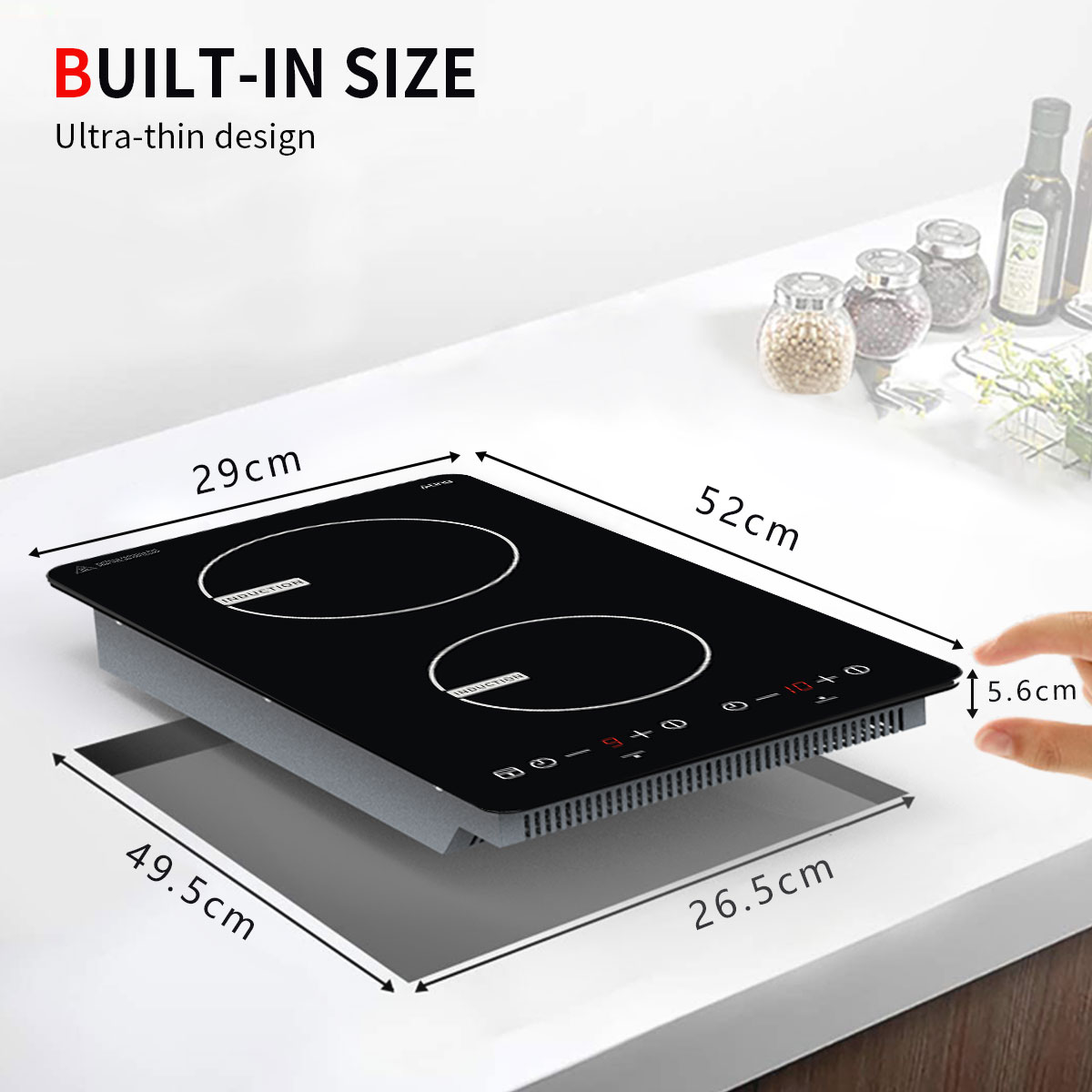 IH-234A, double burner 3400W Induction Cooker, built-in Induction Hob