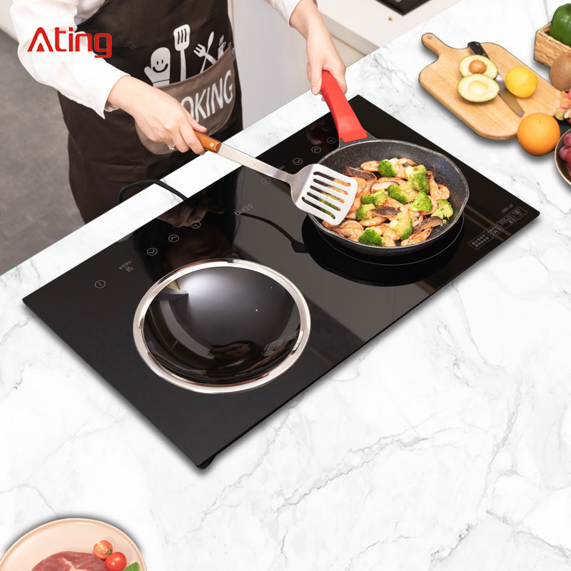 AT-35D, 3500W built-in double burner induction hob