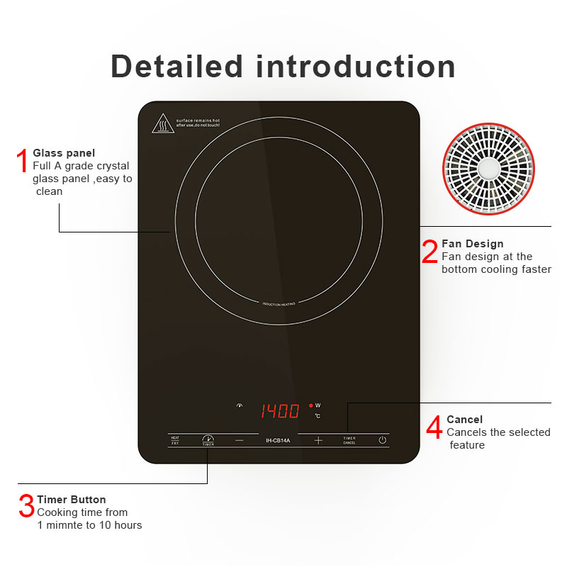 IH-CB14A,1400W/100V 超薄电磁炉,触控