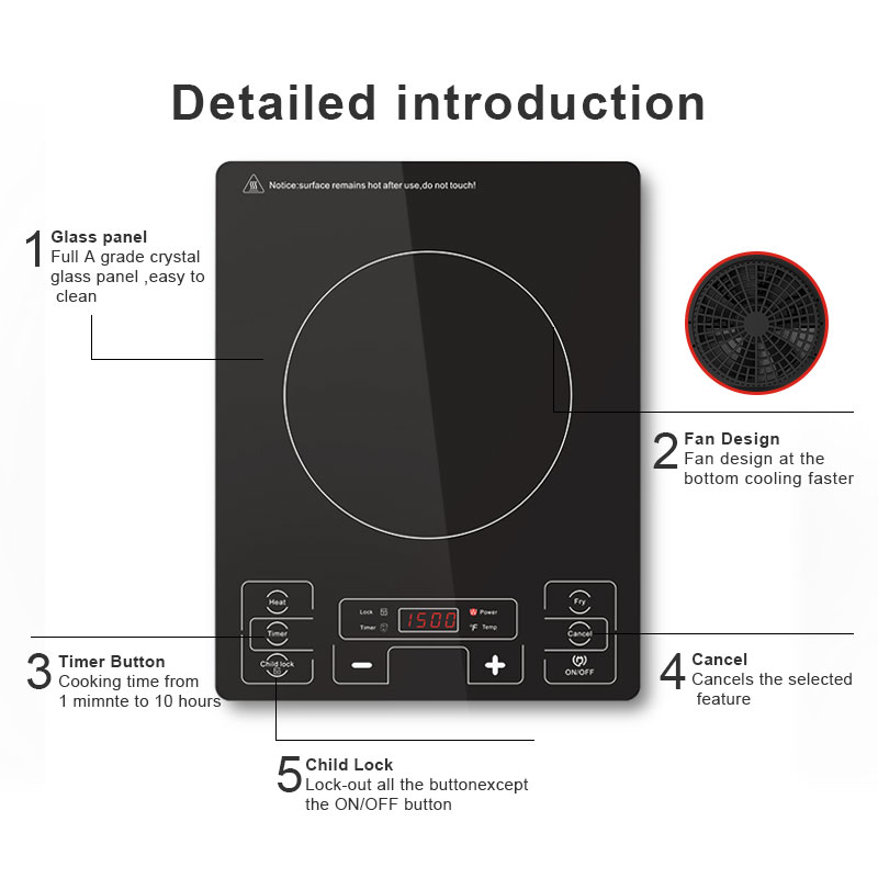 IH-F1800D,1800W/120V touch control portable induction cooktop