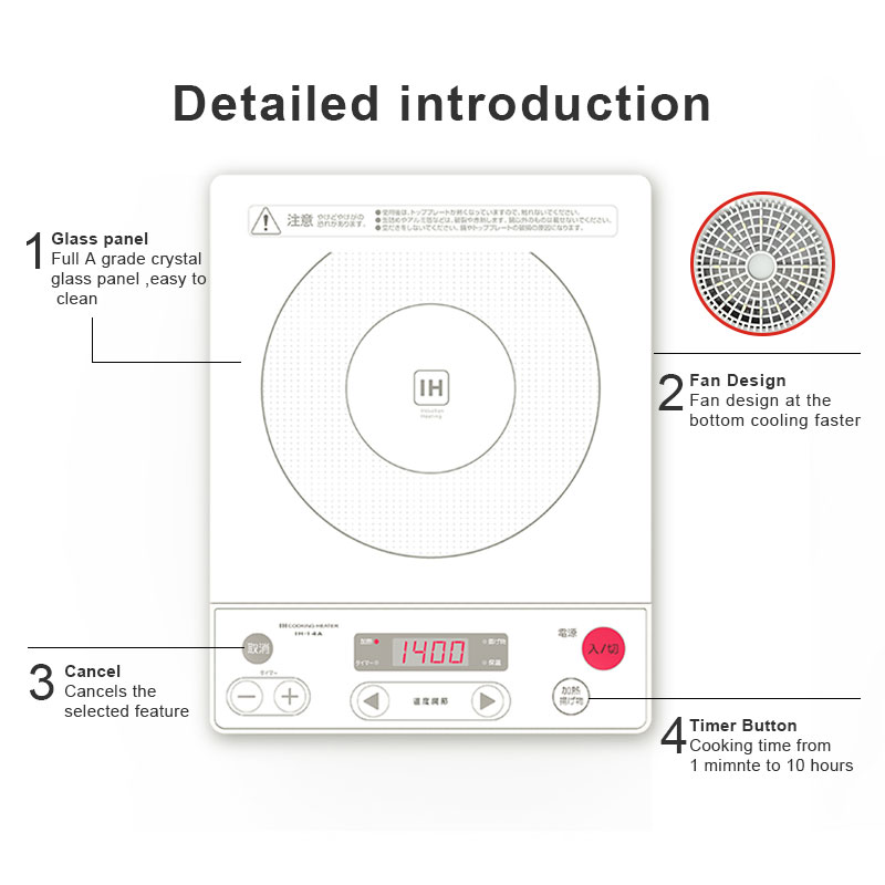 IH-14A, 1400W/100V induction cooker with LED dispaly