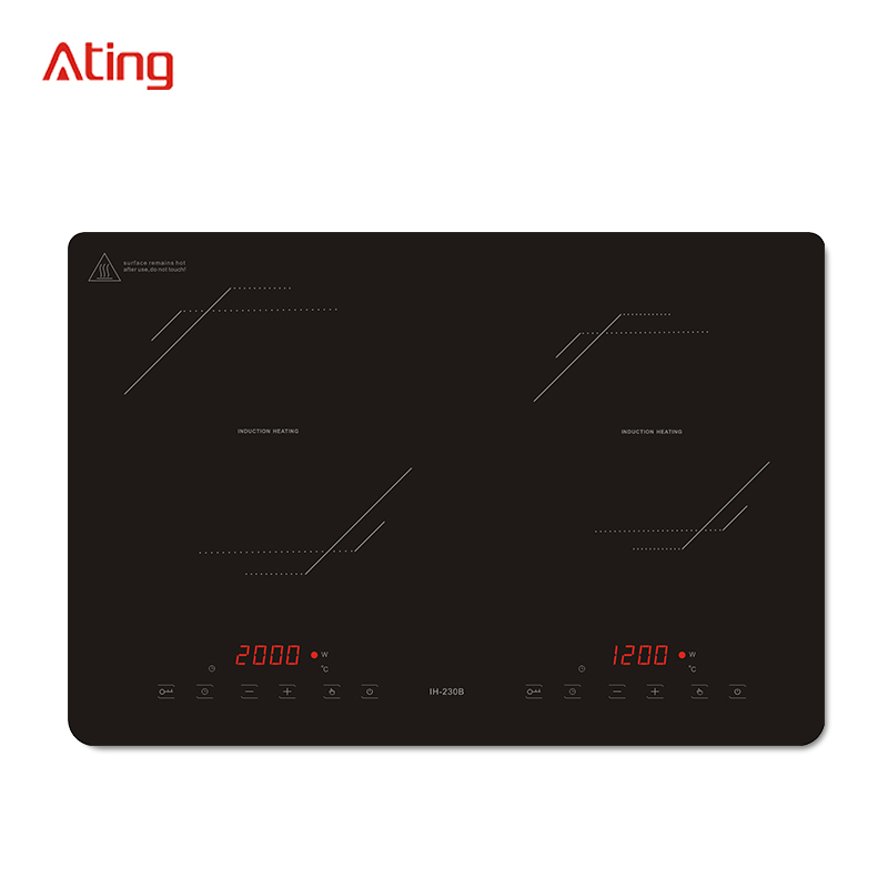 IH-230B, 3000W double burner induction hob, portable double burner induction cooktop