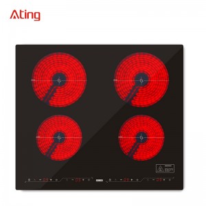 DTL-64A, 6400W built-in four burner infrared cooker