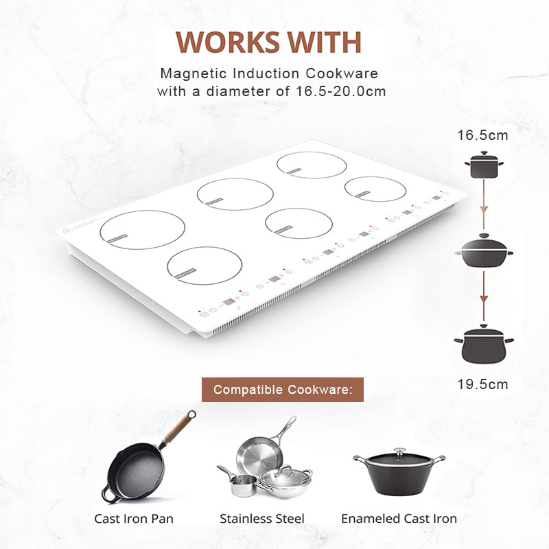 IH-102A, 10200W built-in six burner induction hob