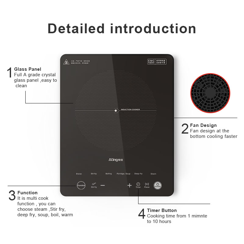 IH-F20M-A, 2000W induction cooker with touch control