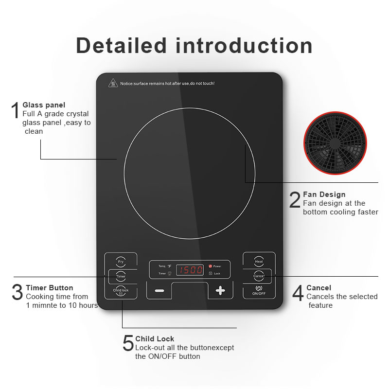 IH-F1800C,1800W/120V touch control portable induction cooktop