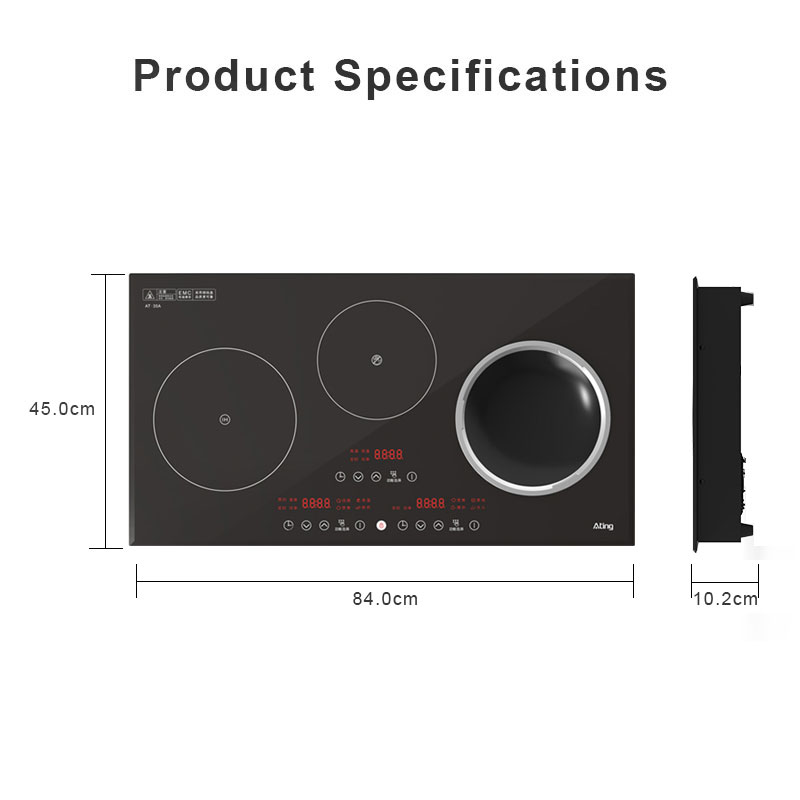 AT-35A, 3500W built-in three burner induction hob