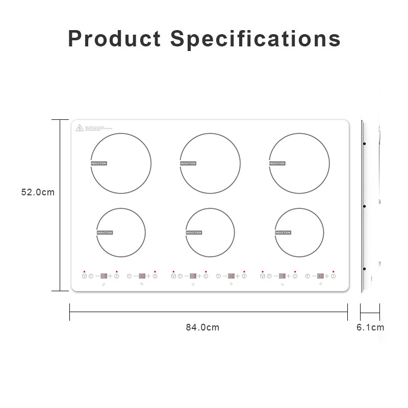 IH-102A, 10200W built-in six burner induction hob