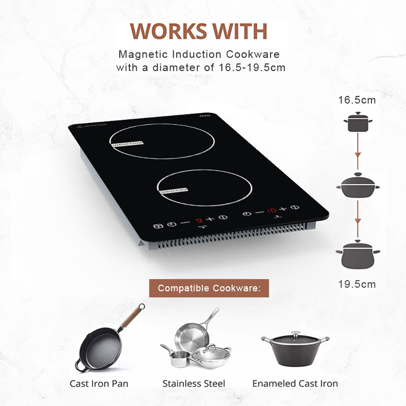 IH-234A, double burner 3400W Induction Cooker, built-in Induction Hob