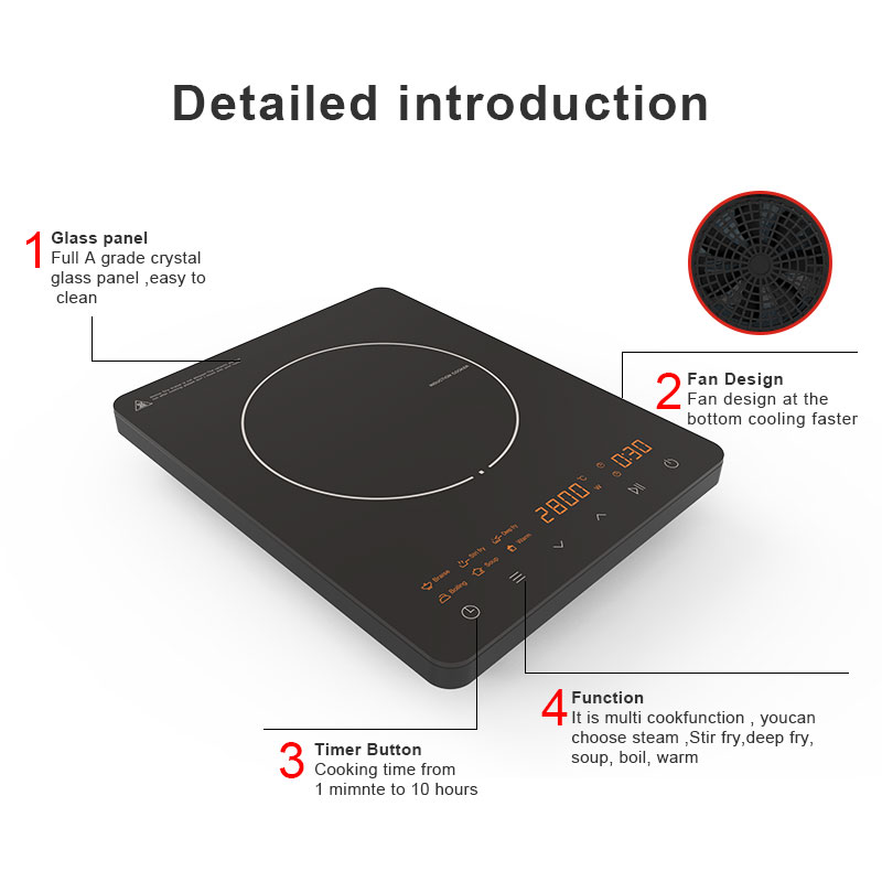 IH-T28-A, 2800W big power induction cooker, touch control induction hob