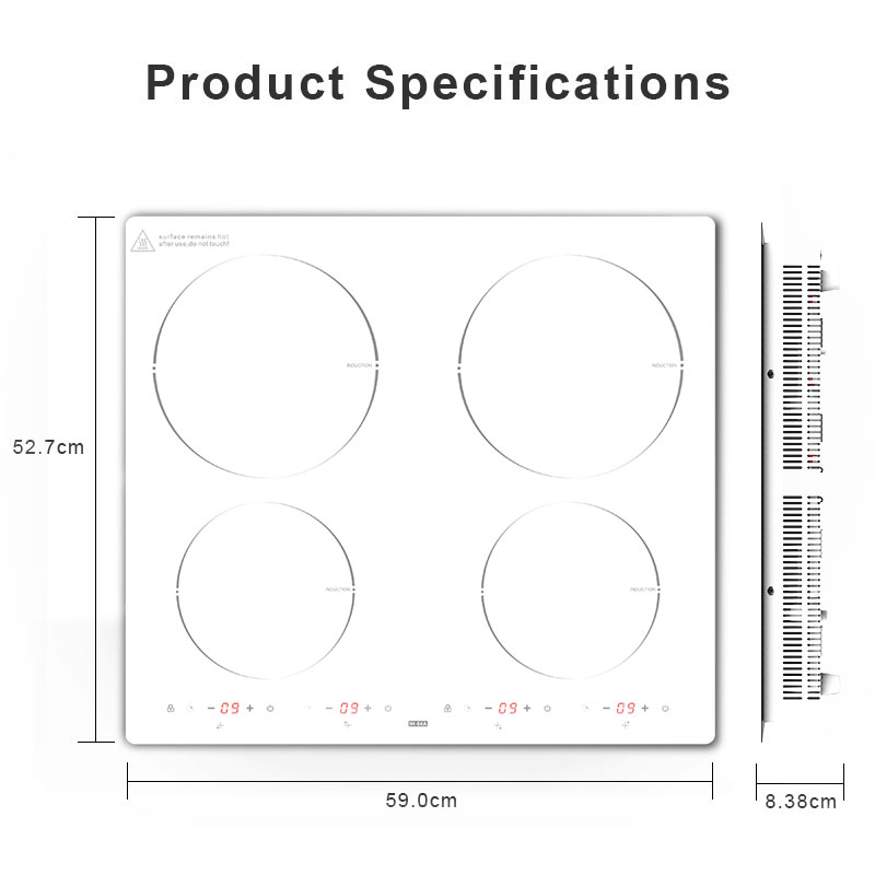 IH-64A, 6400W built-in four burner induction hob