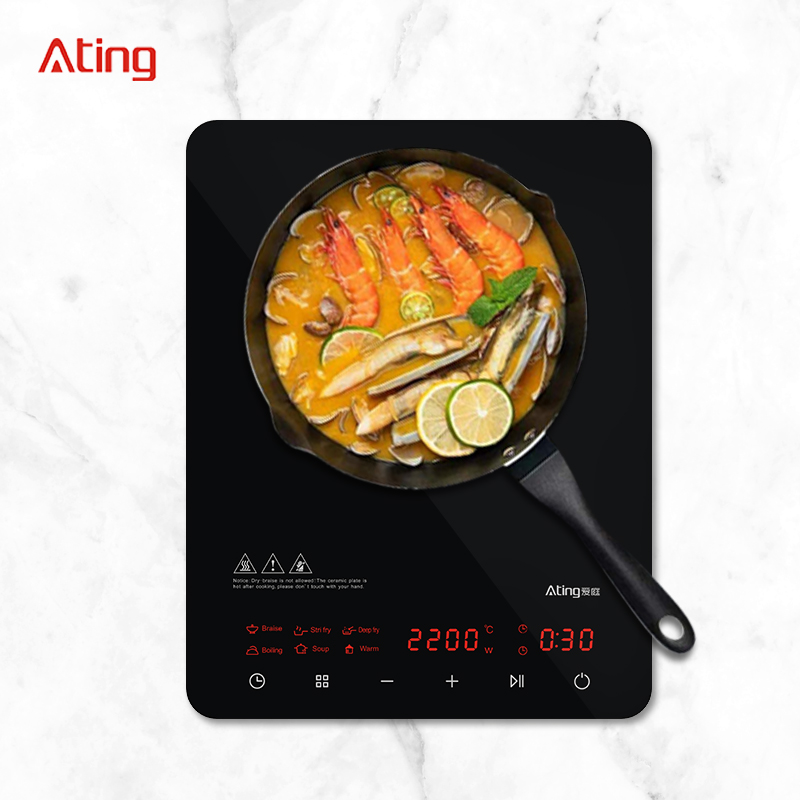 IH-CB22-NB, 2200W Induction cooktop, full touch sreen with colorful panel induction hob