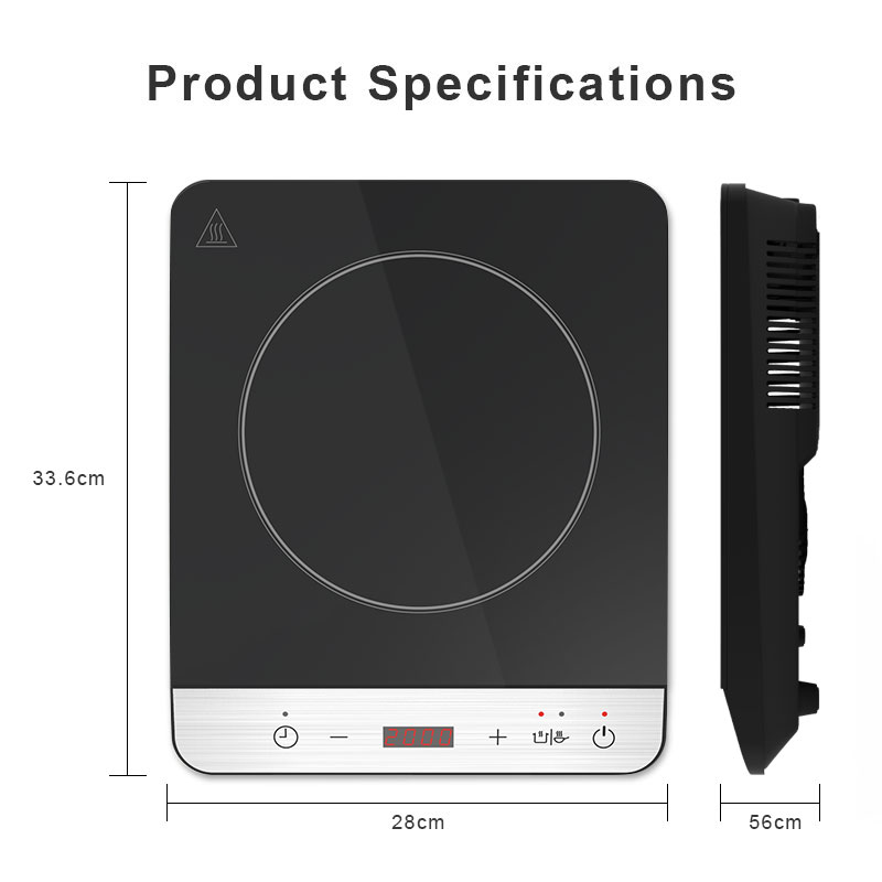 IH-F20AJ, 2000W Induction Cooker with push button, portable Induction Cooktop