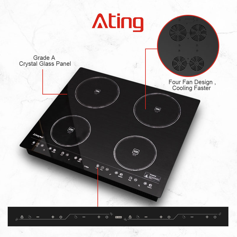 IH-64A, 6400W built-in four burner induction hob