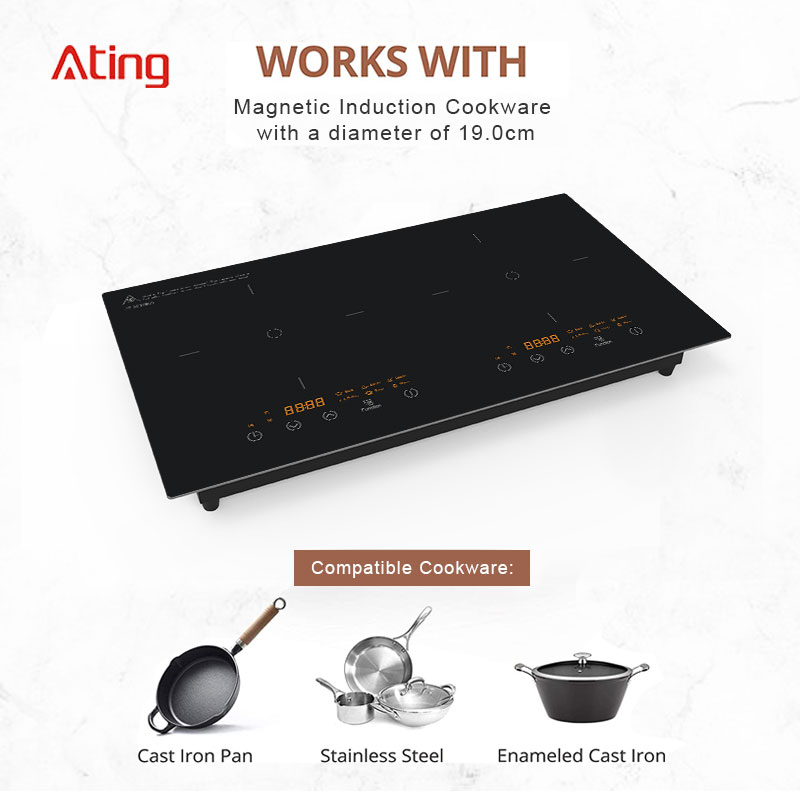 AT-35G, multi function Induction cooktop for Household, double burner 3500W Induction Hob