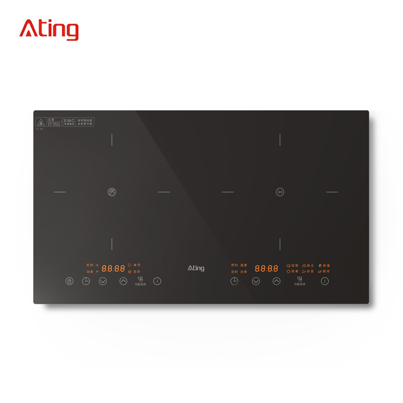 AT-35F,  3500W built-in double burner induction hob