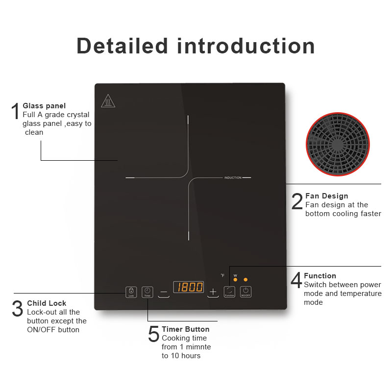 IH-FS1800A,1800W/120V touch control portable induction cooktop