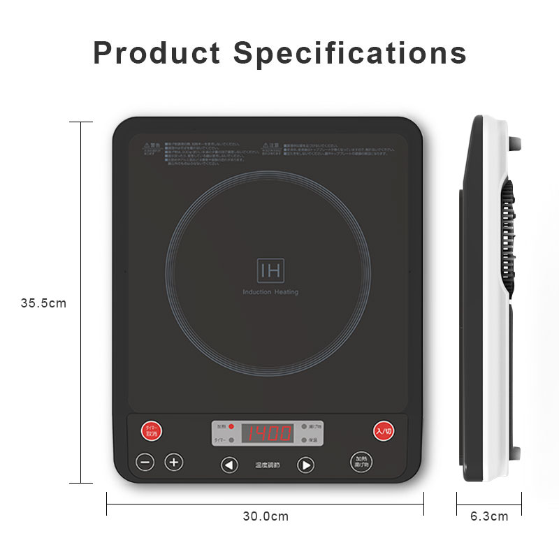 IH-14B, 1400W/100V induction cooker with push button