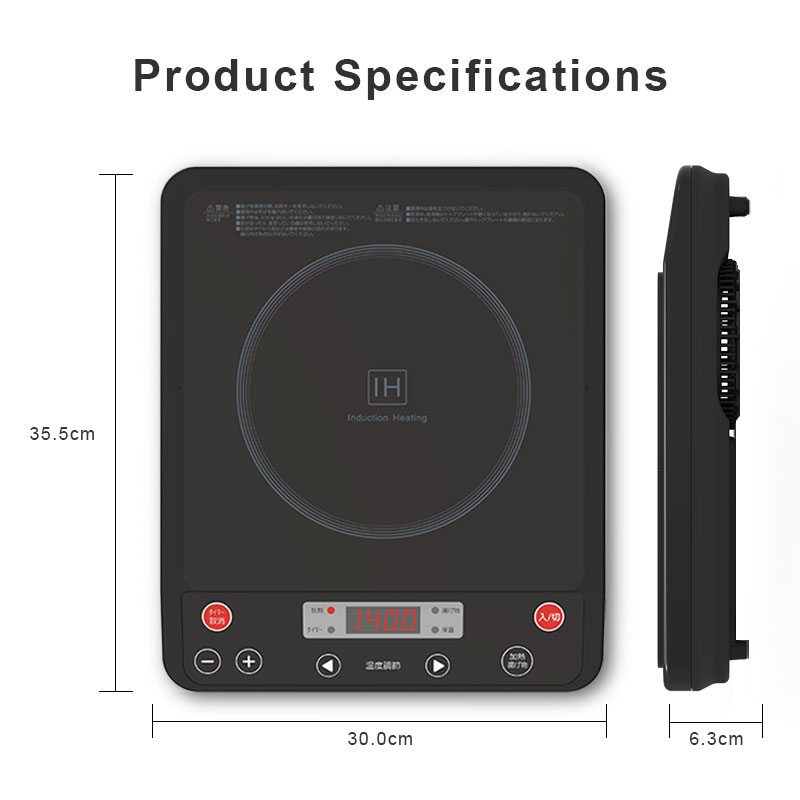 IH-14B, 1400W/100V induction cooker with push button