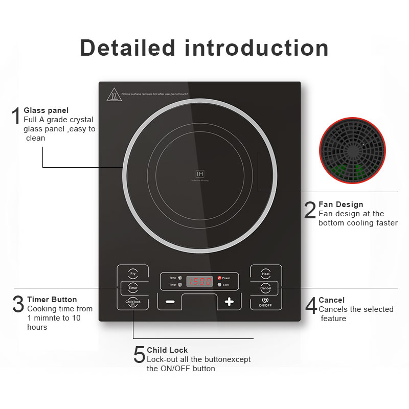 IH-F1800B,1800W/120V touch control portable induction cooktop