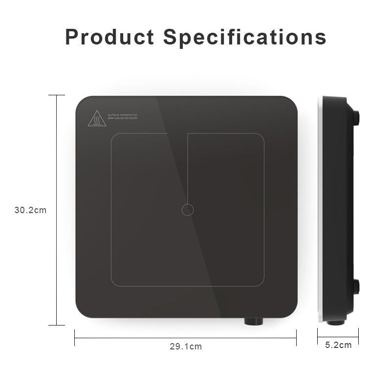 IH-S20M-SM, 2000W induction cooker, touch and knob control induction hob