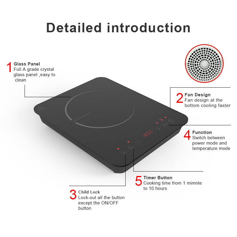 IH-F18A,1800W/120V touch control portable induction cooktop