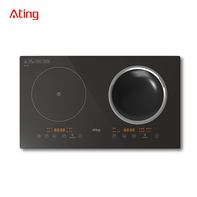 AT-35D, 3500W built-in double burner induction hob