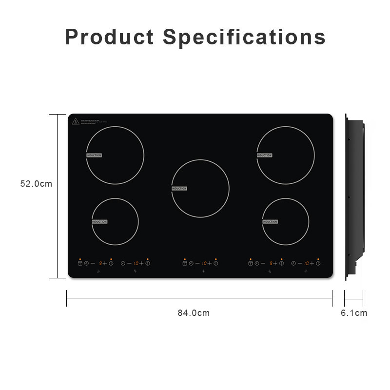 IH-590A, 5900W built-in five burner induction hob