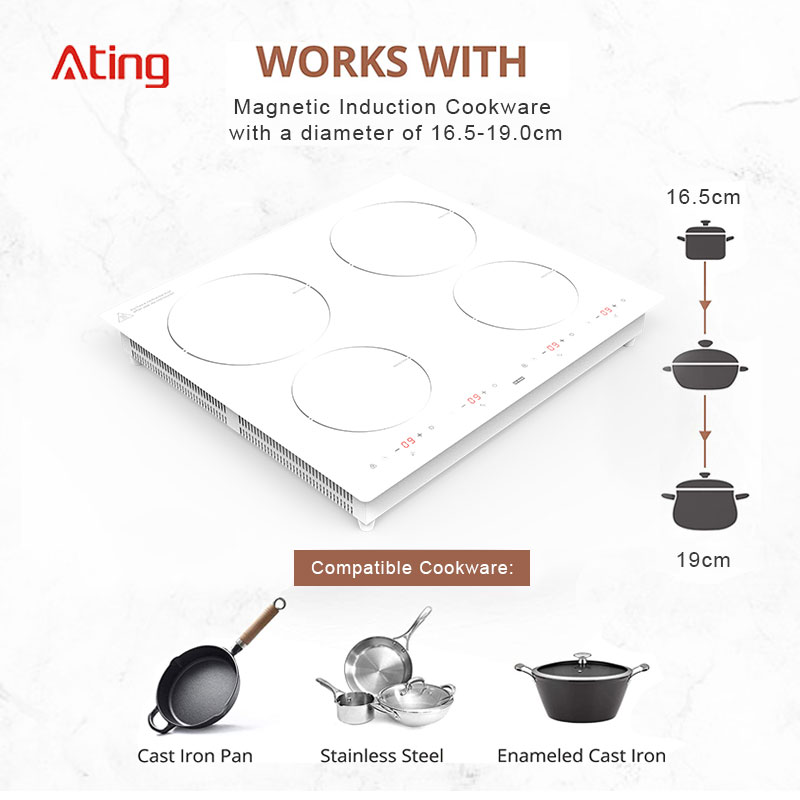 IH-64A, 6400W built-in four burner induction hob