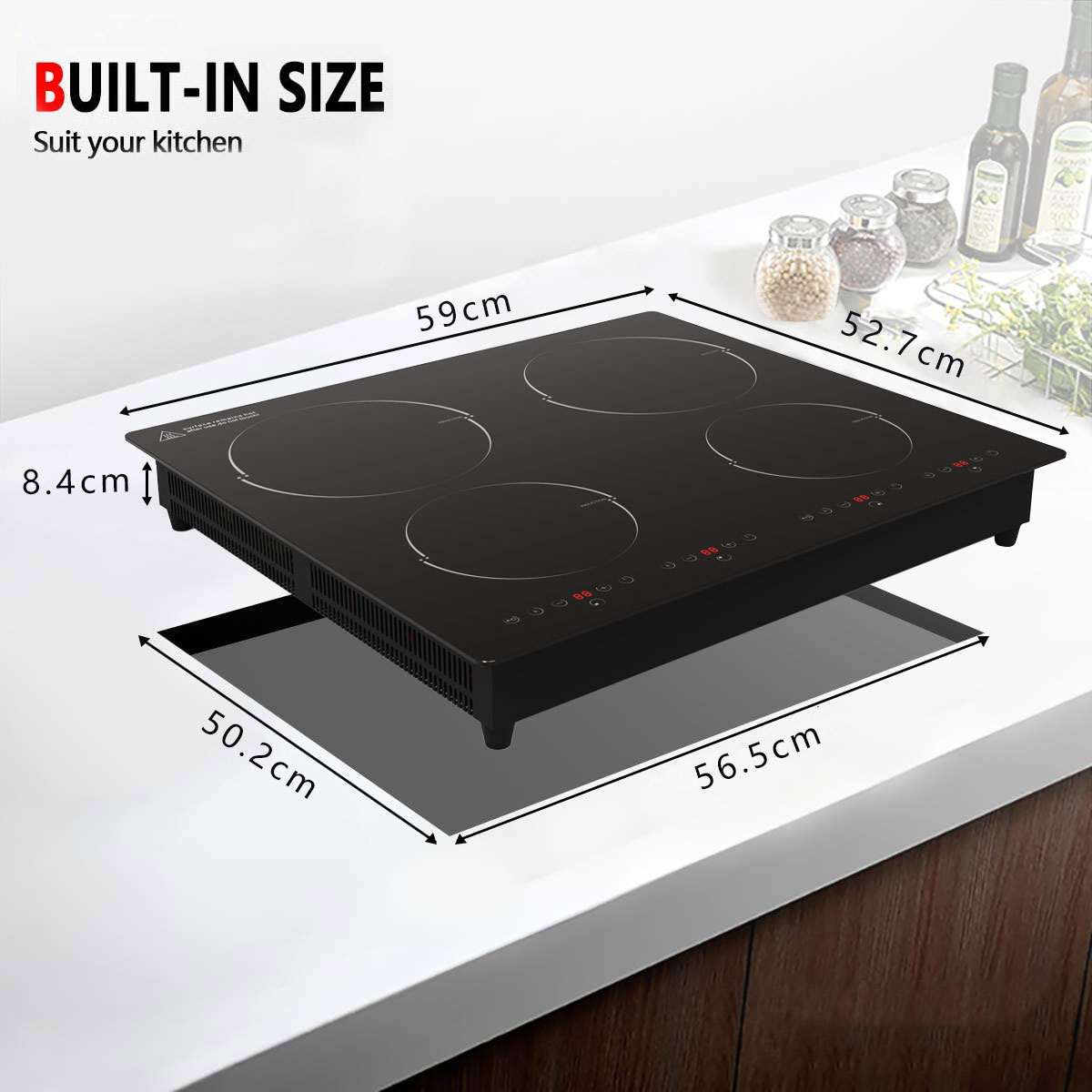 IH-64A, 6400W built-in four burner induction hob