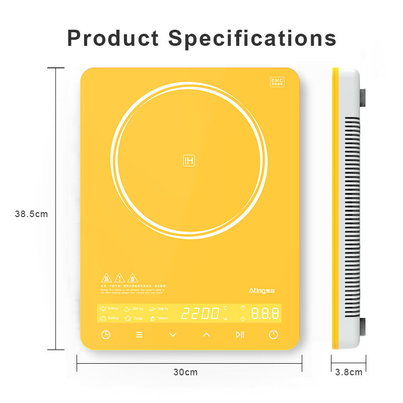 IH-CB22-G, 2200W/220-240V Induction cooker, colorful glass with LED display Induction Hob