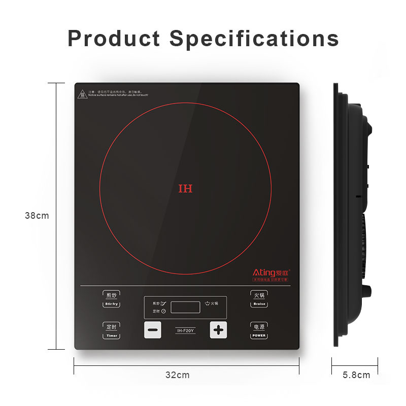 IH-F20Y, 2000W induction cooker with display, touch control induction hob